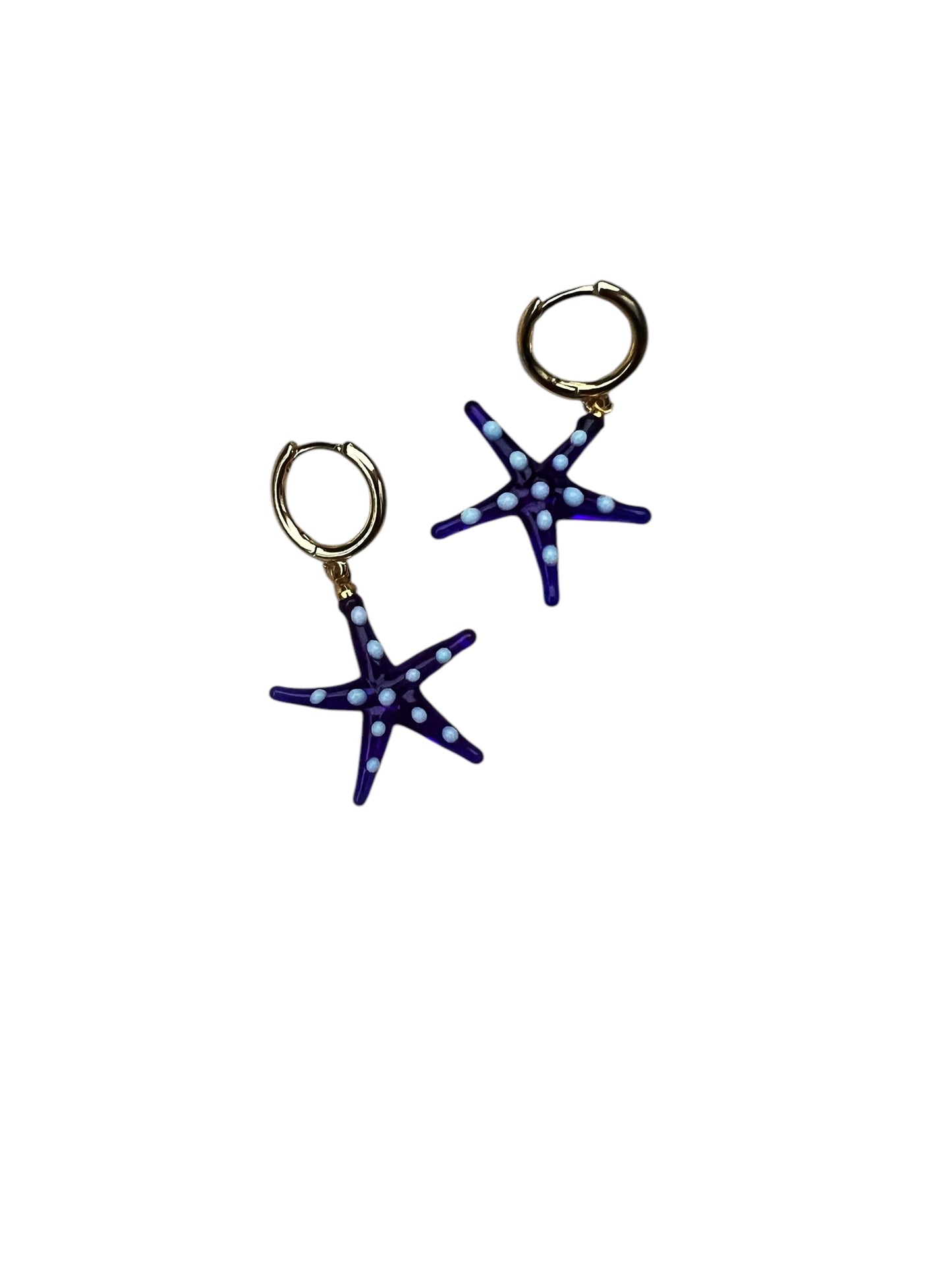 Starfish hoops - blue and white