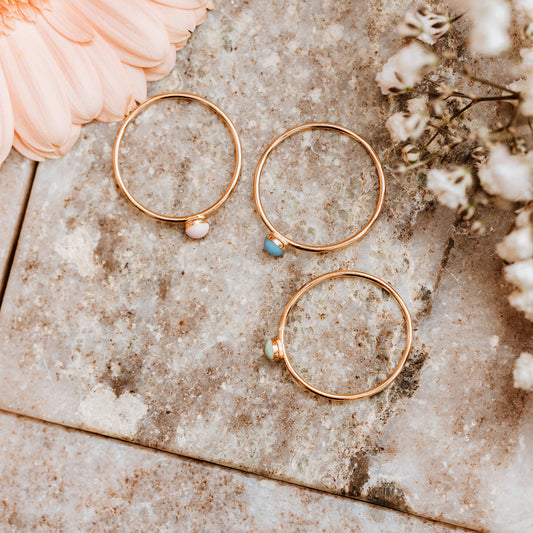 Pastel enamel stacker rings