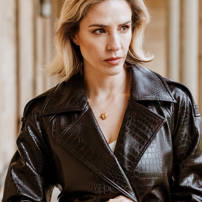 18 Carat Gold Plated Heart Necklace, gold necklace, heart necklace, love, enamelled necklace, red heart, love green jewellery, vogue, tattler, London fashion week.