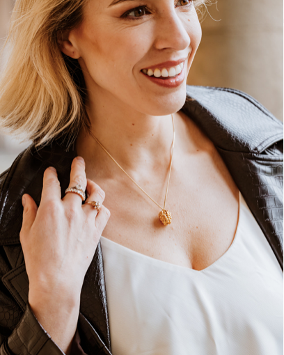 18 Carat Gold Plated Raspberry Necklace, raspberry necklace, gold necklace, fruit necklace, fashion, high fashion, London fashion week, vogue, tattler