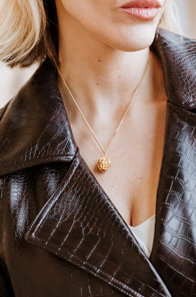 18 Carat Gold Plated Raspberry Necklace, raspberry necklace, gold necklace, fruit necklace, fashion, high fashion, London fashion week, vogue, tattler