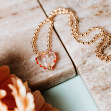 Load image into Gallery viewer, Ball chain necklace with Murano glass heart
