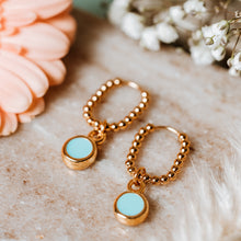 Load image into Gallery viewer, Bobble hoops with enamel charm
