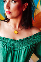 Load image into Gallery viewer, Paperclip necklace with enamel pendant
