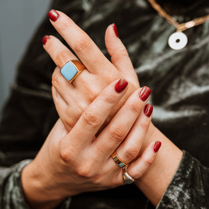 Enamel Signet Ring