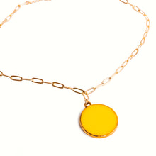 Load image into Gallery viewer, Paperclip necklace with enamel pendant

