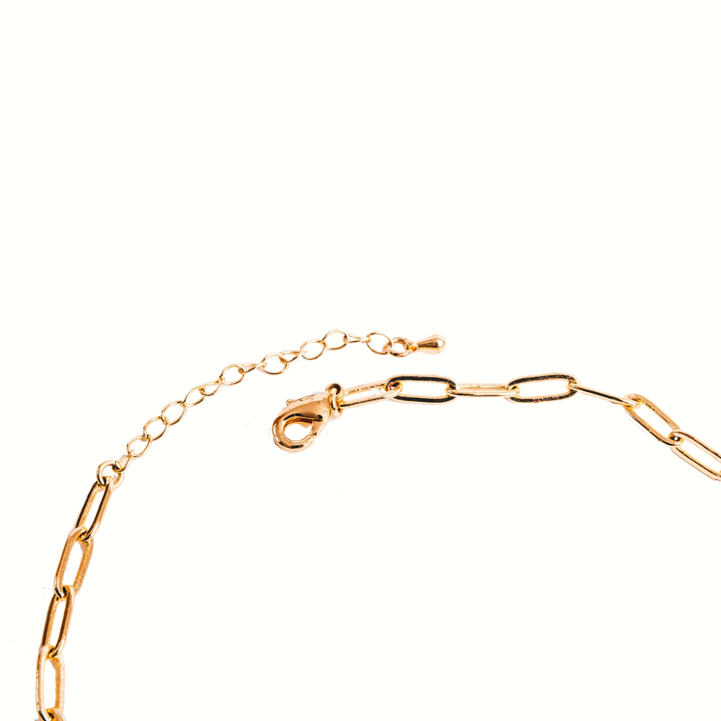 Paperclip necklace with enamel pendant