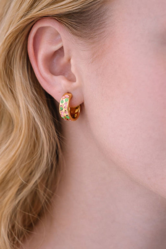 Leopard print hoops