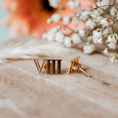 Roman numeral studs - customised