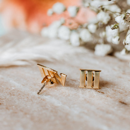 Roman numeral studs - customised