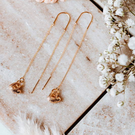 Sloth threader earrings